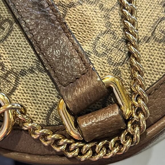 GUCCI Ophidia Round Mini GG Supreme Monogram Web Backpack - Picture 10 of 11